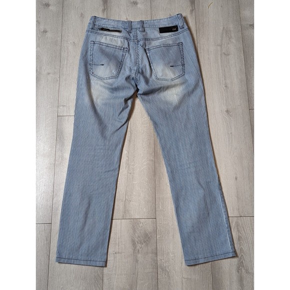 ITALIAN GAZZARRINI MENS COTTON DISTRESSED STRIPEDJEANS PANTS SIZE 33 - Picture 10 of 16